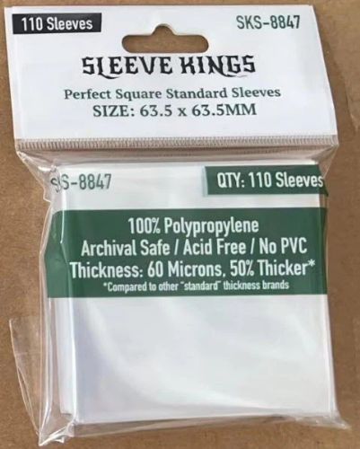 Sleeve Kings Perfect Square Standard Sleeves (63.5 X 63.5 MM) 110 Pack, 60 Microns SKS-8847